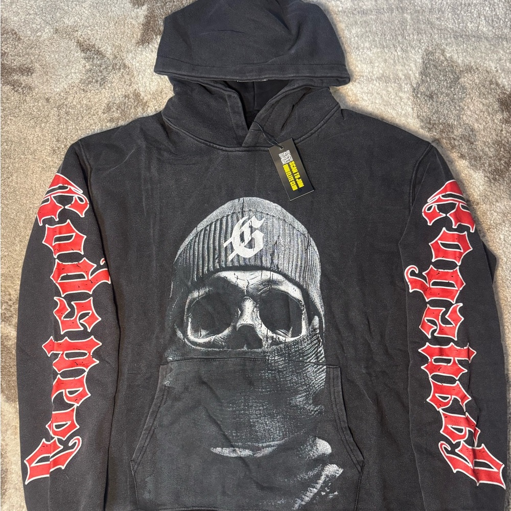 Black and Red Gothic Skull Sweatshirt